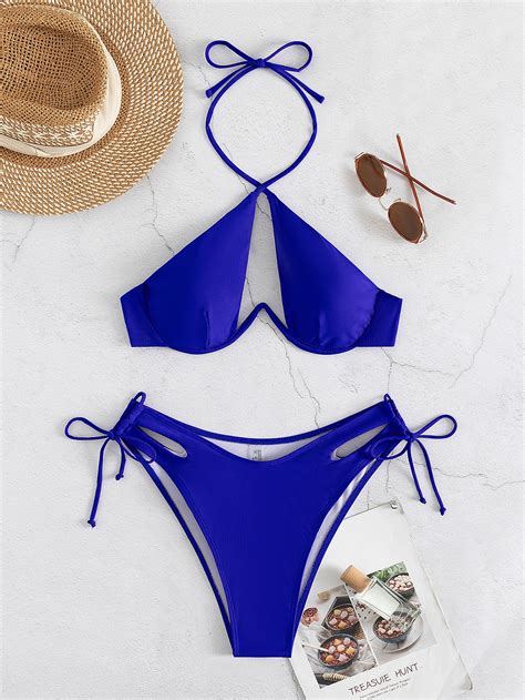 Bikini à armatures découpe à nœud croisé Mode en ligne SHEIN FRANCE