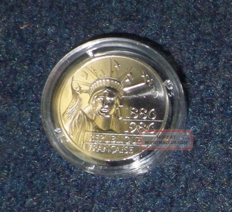 1986 Statue Of Liberty 100 Franc Silver Pied Fort France Coin In Capsule