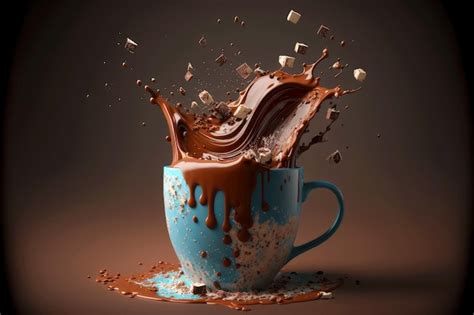 Premium Ai Image Mug Of Hot Cocoa With Pieces Of Chocolate And