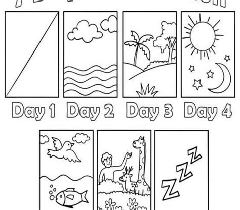 Creation Days Coloring Page