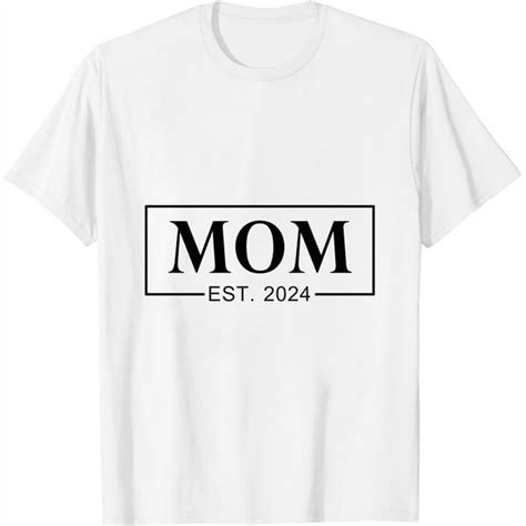 Mom Est 2024 Promoted To Mommy Mothers Day Mom To Be 2024 Short Sleeve