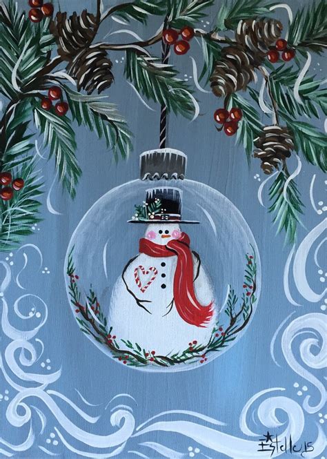 Original Christmas Snowman Painting 16x12x3/4 | Etsy