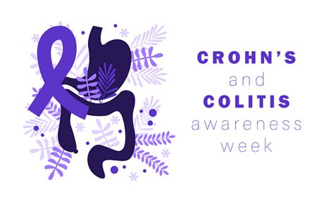 Crohns And Colitis Awareness Week Purple Awareness Ribbon Stomach