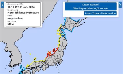 Japan: Major tsunami warning issued after 7.4 magnitude quake