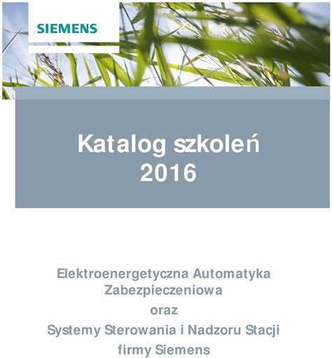 Katalog Szkoleń Elektroenergetyczna Automatyka Zabezpieczeniowa Oraz