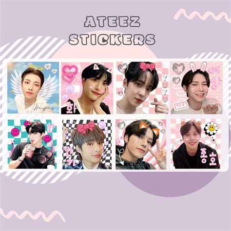 Ateez Cute Stickers Atiny Ateez Photocards Ateez Stickers Ateez Merch