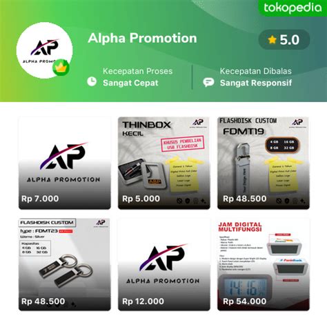 Toko Alpha Promotion Online Produk Lengkap Harga Terbaik Tokopedia