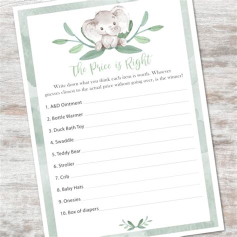 Elephant Gender Neutral Baby Shower Games Ispyfabulous