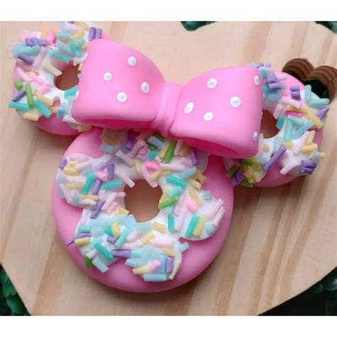 5 Apliques De Biscuit Donuts Minnie Rosa Confeiteira Shopee Brasil