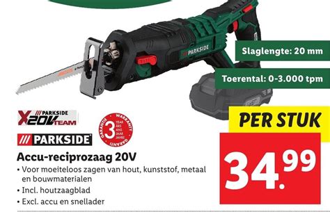 Parkside Accu Reciprozaag V Aanbieding Bij Lidl