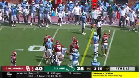 2 Oklahoma Vs Tulane Wild Ending 2021 College Football Win Big Sports