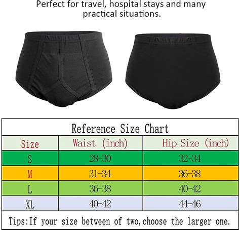 3 Pack Men S Washable Incontinence Briefs Cotton Bladder Control Underwear Front Absorption