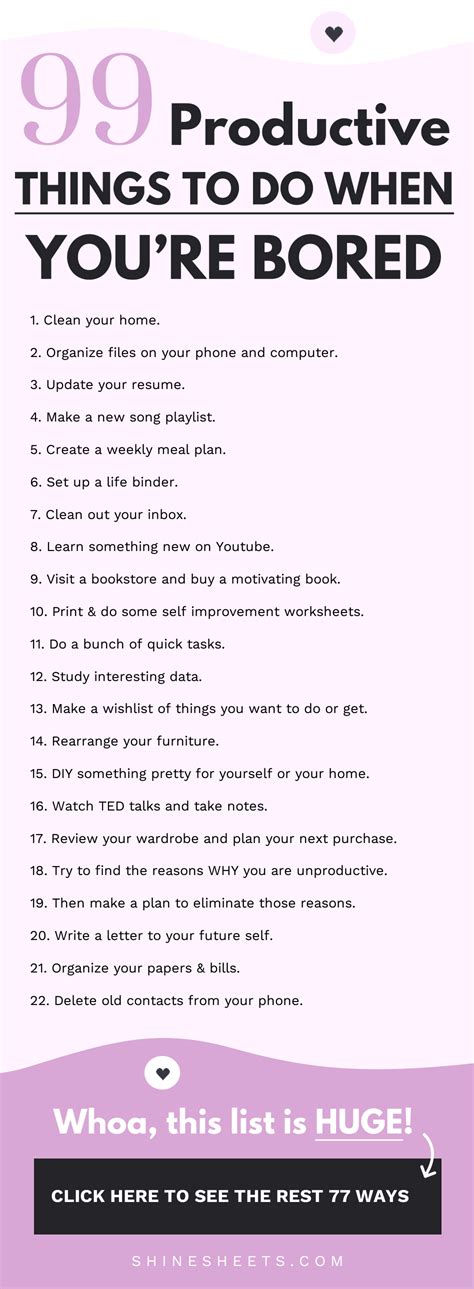 99 Productive Things To Do When Bored Productive Things To Do What