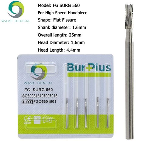 Wave Dental Carbide Surgical Burs FG SURG 556 557 557L 558 Long Shank