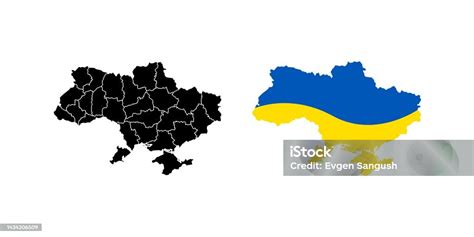 Ukraine Map Vector Ukrainian Political Territory National Shape Outline ...