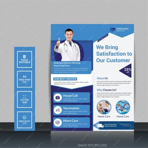 Premium Vector | Modern medical care poster and flyer template design