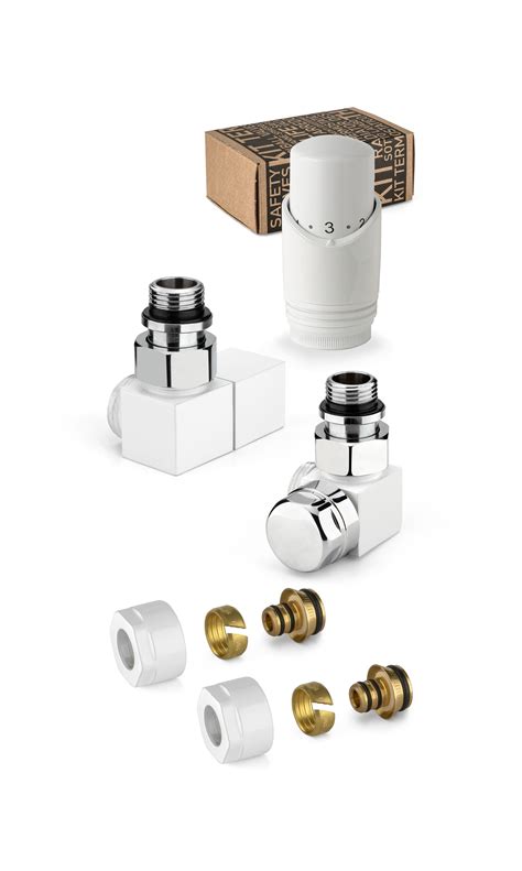 Kit de vannes thermostatiques d ameublement blanc et chrome modèle