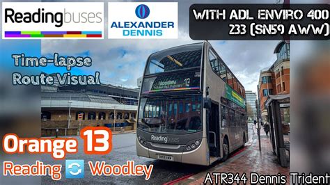 Time Lapse Full Route Visual Reading Buses 🍊orange 13 Reading 🔄