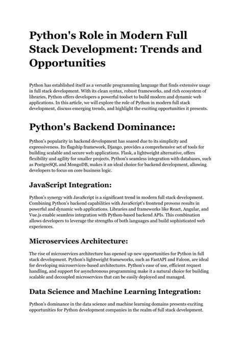 PPT Python S Role In Modern Full Stack Development Trends And