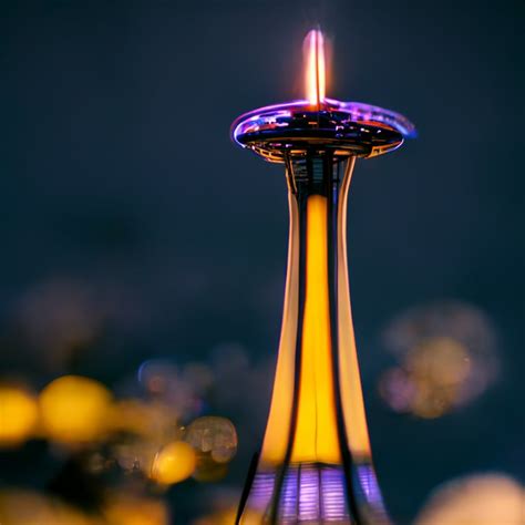 Prompthunt Space Needle In Seattle Glowing Lightning Strike Magical