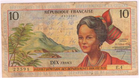 French Antilles - Guadeloupe , Guyana, Martinique Ð 10 frs 1963 ...