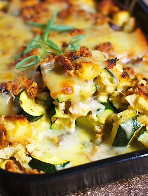 Cheesy Chicken Zucchini Bake