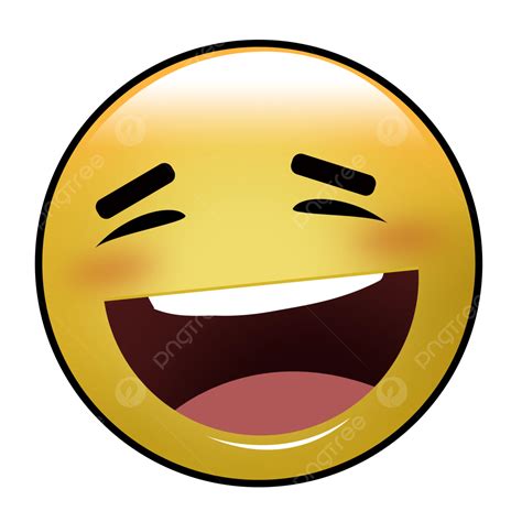 ícone Emoji Rindo Traço PNG Risonho Feliz Emoticon Imagem PNG e