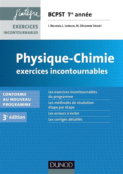 Physique Chimie Exercices incontournables BCPST 1re année 3e éd