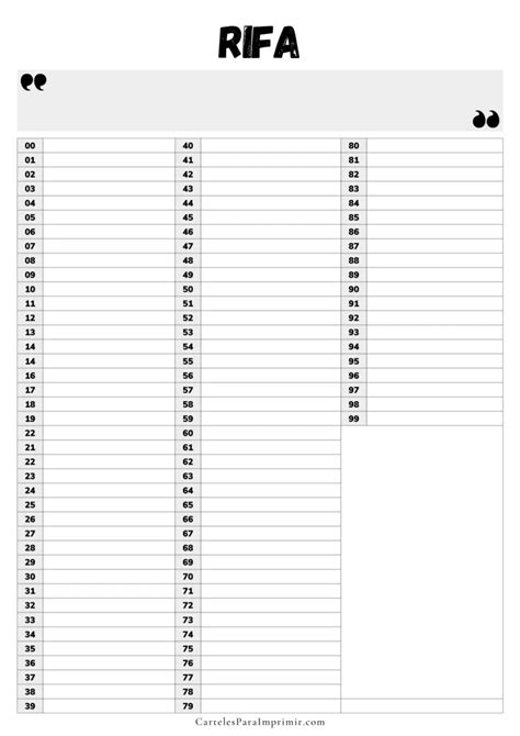 Lista De N Meros Para Rifa Del Al Descubra As Vantagens De