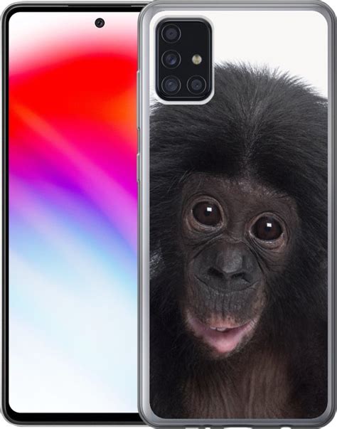 Samsung Galaxy A52 5G Hoesje Baby Chimpansee Aap Jong Portret