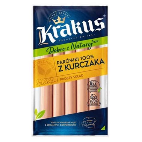 KRAKUS Parówki 100 z kurczaka 185g Delikatesy Dwójka