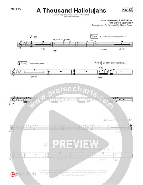 A Thousand Hallelujahs Choral Anthem SATB Flute Sheet Music PDF