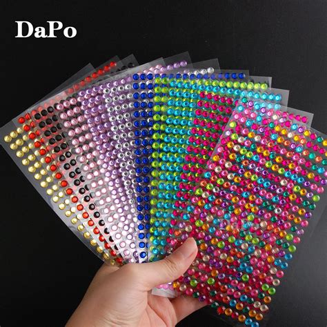 10setpack 11colors Acrylic Rhinestone Stickers Diy Self Adhesive