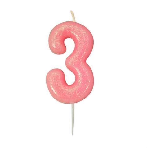 Rose Gold Glitter Numbers Candles Three Sugar Ice Hot Sex Picture