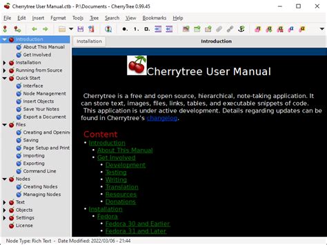 Cherrytree Portable (hierarchical note-taking app) | PortableApps.com