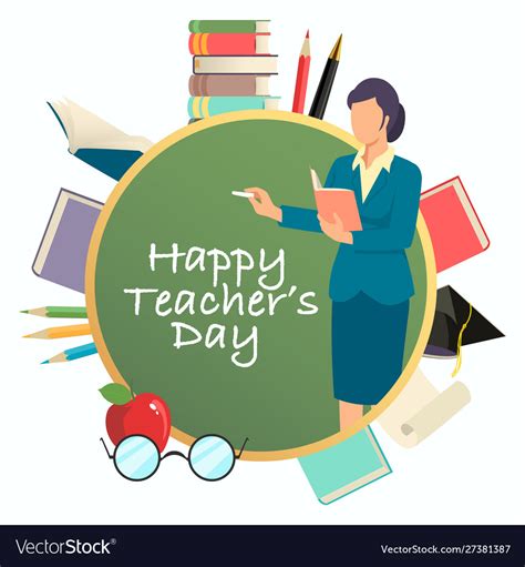 Happy Teachers Day Royalty Free Vector Image Vectorstock