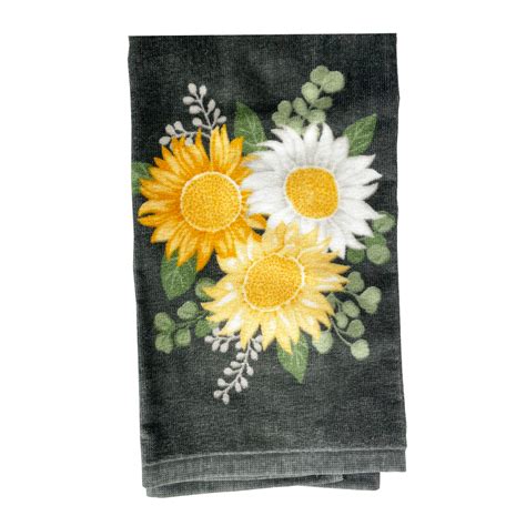 Ritz Sunflowers And Eucalyptus Fiber Reactive Kitchen Towel 18250 Good