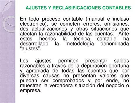 Ppt Ajustes Y Reclasificaciones Contables Powerpoint Presentation