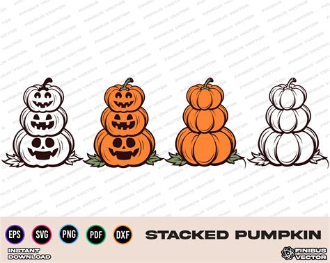 Pumpkin Svg Stacked Pumpkins Svg Fall Svg Cute Pumpkins Etsy