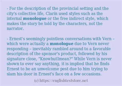 Some in-sentence examples of "monologue" - EnglishTestStore Blog