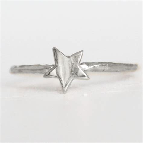 Sterling Silver Star Ring Silver Star Ring Stacking Ring Etsy Uk