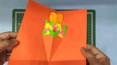 90 Degrees Pop Up Card V Fold Tutorial 5 Youtube