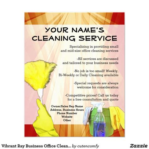 Vibrant Ray Business Office Cleaning Service Flyer | Office cleaning ...