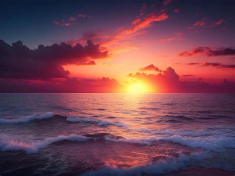 Premium Ai Image Beautiful Seascape At Sunset Ai Generated