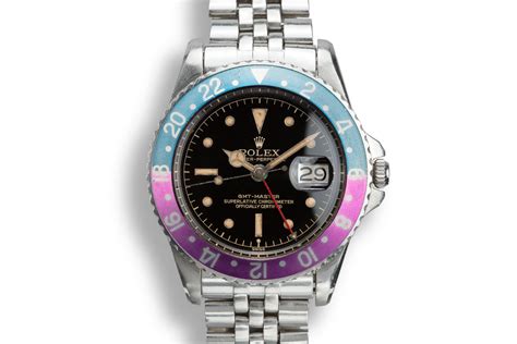 FS 1961 Rolex Pointed Crown Guard GMT Master 1675 Fuchsia With Gilt