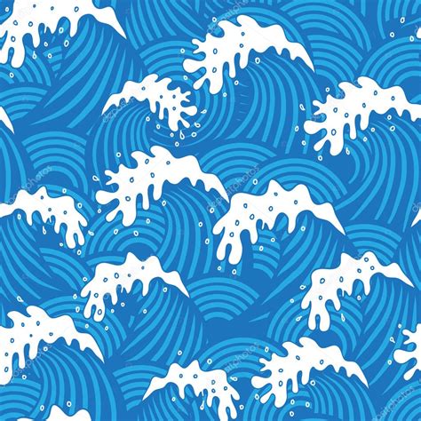 Seamless Pattern With Waves Stock Vector Elenita