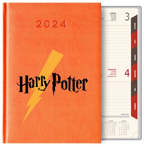 Kalendarz Książkowy PLANER A5 2024 ORANGE HARRY POTTER 07 WZORY