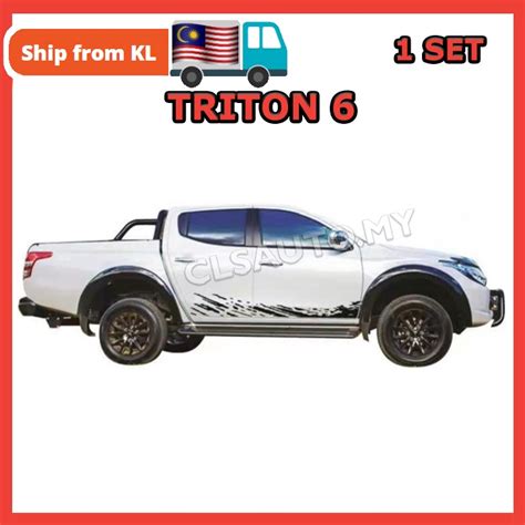 MITSUBISHI TRITON Body Sticker Side Lining 6 Designs Pelekat Triton