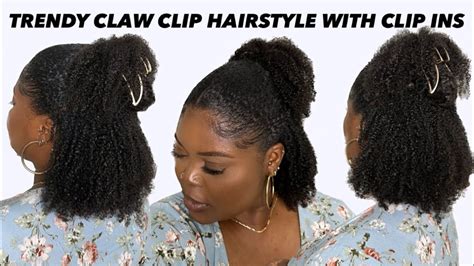 Viral Half Up Half Down Claw Clip Hairstyle On Short Natural Hair Ft