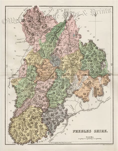 Peebles Shire By W H Lizars C Welland Antique Maps